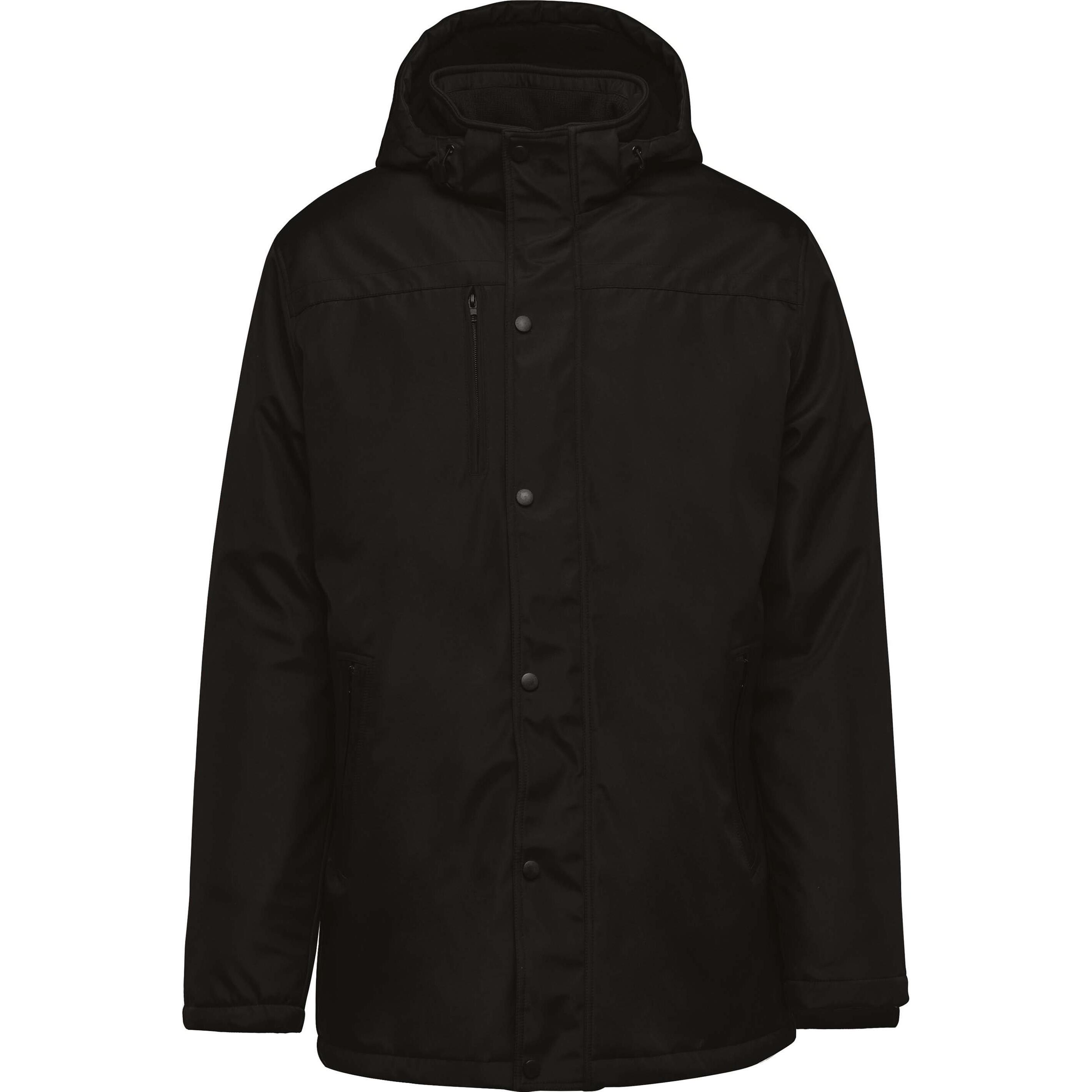 Kariban, Herren, Jacke, Parka mit abnehmbarer Kapuze (XXL), Schwarz, XXL