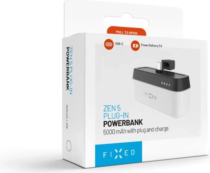 Produktbild Fixed Zen 5 Plug-in PowerBank, PD 20W, 5 000 mAh, weiss (5000 mAh, 20 W, 18.50 Wh)