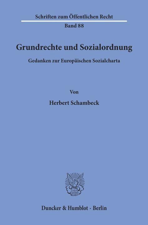 Produktbild Grundrechte und Sozialordnung. (Deutsch, Herbert Schambeck, 1969)