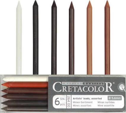 Image du produit Cretacolor Mine 5,6mm Set 6pcs blanc, rouille (6 x)