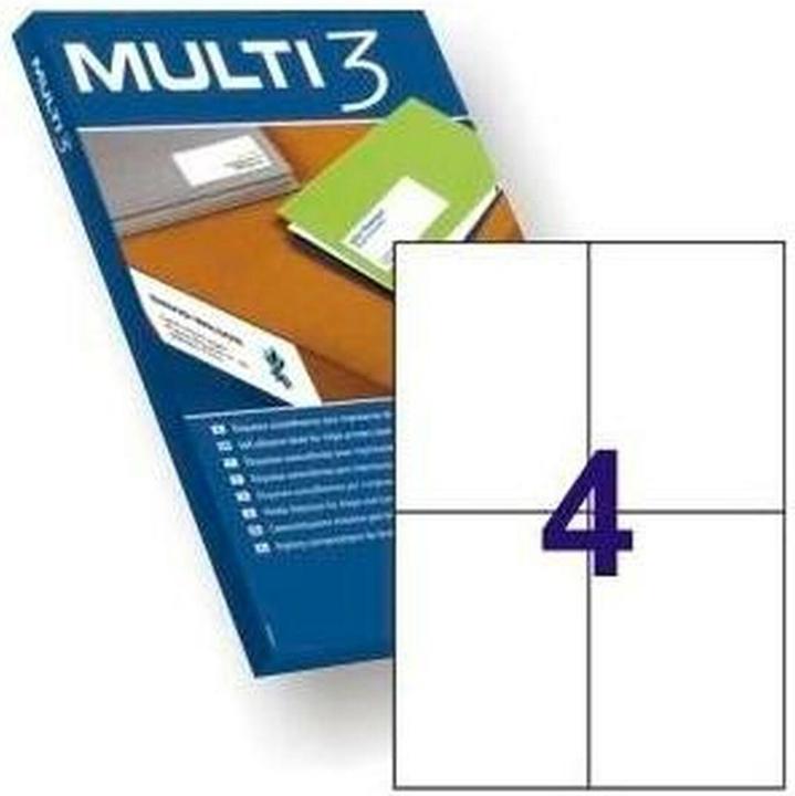 Multi Universal labels, 105x148mm, rectangular, white 100 sheets.