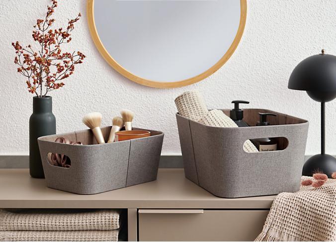 Actual product image Zeller Present Aufbewahrungskorb Karton/Polyester 23x30.5x15.2 cm (23 cm)