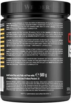 Valeurs nutritives et ingrédients Weider Isolat clair (Blue Raspberry, 1 pcs, 500 g)