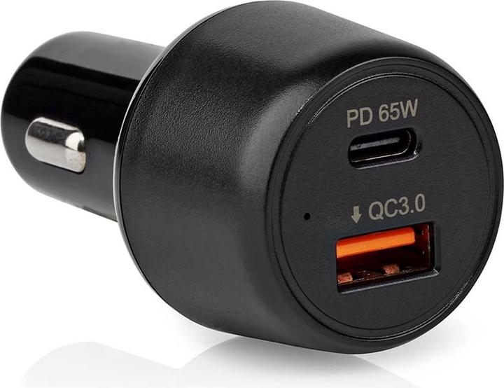 Actual product image Nedis Car charger 65 W 2.0 3.0 3.25 A - Number of outputs: 2, Port type: USB-A / USB-C™, Automa