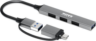 Productafbeelding Port Designs Hub USB 4 Ports Slim Combo For (USB-C, 4 ports)