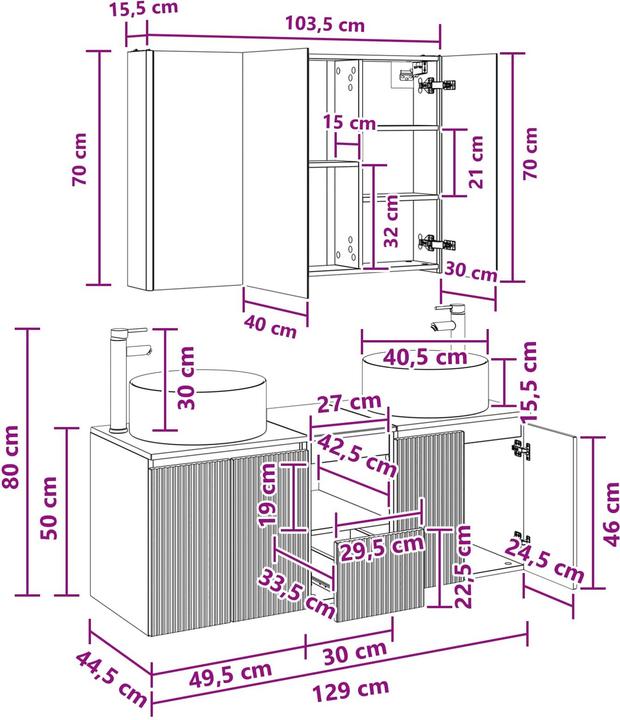 Produktbild vidaXL Badezimmerschrank