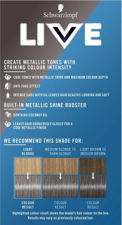 Immagine prodotto Schwarzkopf Live Colore intenso U72 Dusty Silver (Argento)