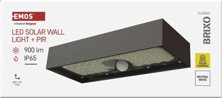 Image du produit Emos LED-Leuchte BRIXO mit PIR, neutralweiss (900 lm)