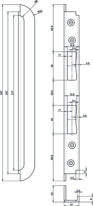 MSL Einfrässchliessblech B-40341.1443 (Door plate set)