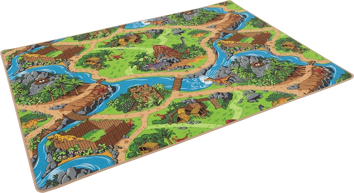 Produktbild Pergamon Kinder Spiel Strassen Teppich Dino Welt (160 x 240 cm)