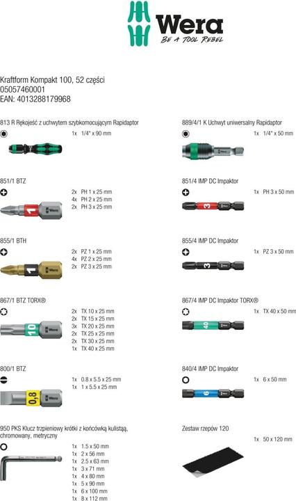 Produktbild Wera Kraftform Kompakt 100 (Innensechsrund TX)
