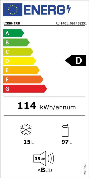 Energy Label Liebherr Rd 1401 (111 l)