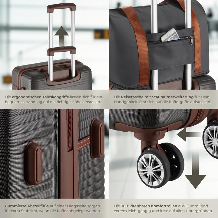 Actual product image tectake Travel luggage set Madison, 13-piece, TSA lock (92 l)