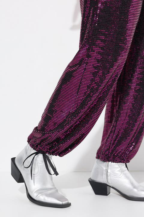 Image du produit Angel of Style Hose, gerades Bein, Paillettenoptik, Elastikbund (42)