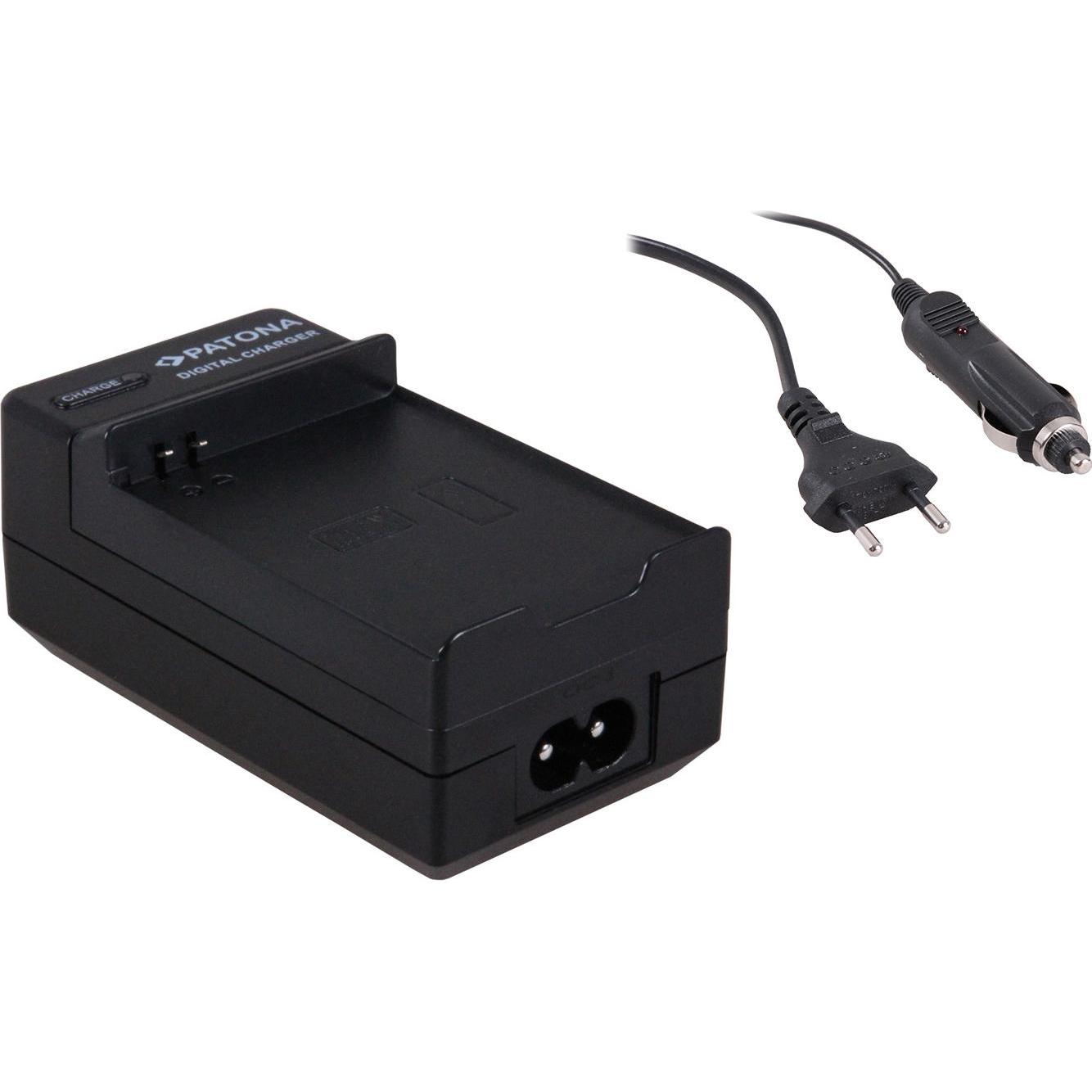 Patona Caricabatterie 2in1 per Samsung EB-F1A2GBU Samsung Galaxy EK-GC100 i9050 i9108 (Caricabatterie per fotocamere), Alimentatore fotocamera, Nero