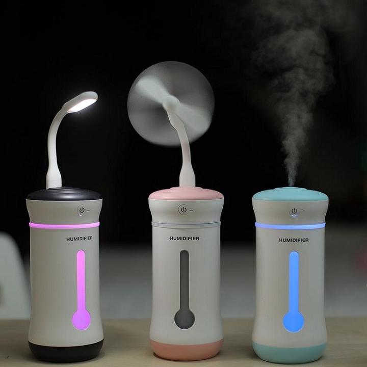 Image du produit JTI Humidificateur avec ventilateur et lumière - Rose