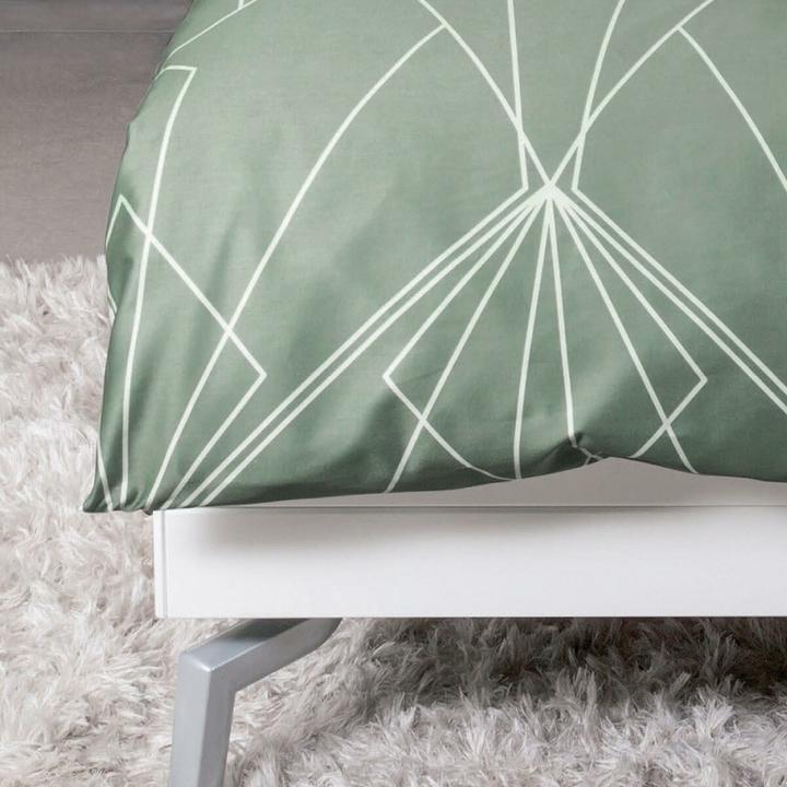 Produktbild Janine Mako-Satin Bettwäsche J.D. 87054 salbeigrün jade (Bettwäsche Set, 200 x 200 cm, 80 x 80 cm)