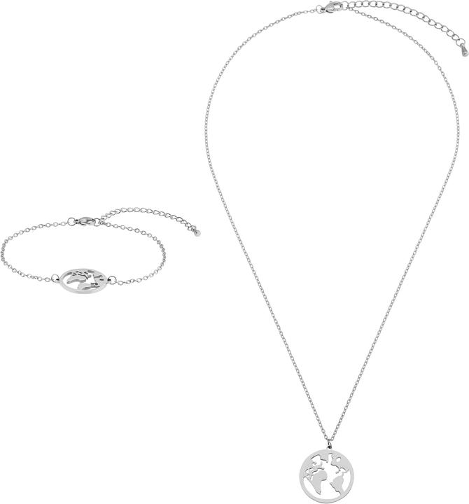 Immagine prodotto Heideman Set Mappa del mondo color argento (100% acciaio inossidabile)