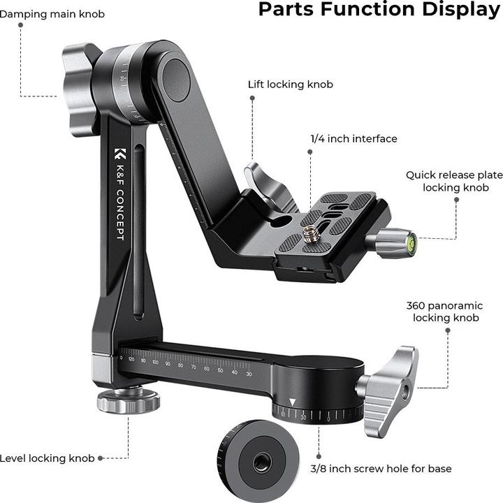 Actual product image K&F Concept Heavy duty gimbal head #KF-31.052 (novelty) (Panorama head)