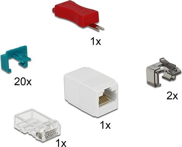 Actual product image Delock RJ45 Locking Clips Set of 20 (Mounting kit)