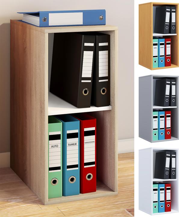 VCM Armoire de bureau en bois Étagère à dossiers Lona l 2 compartiments (35 x 37 x 74 cm)