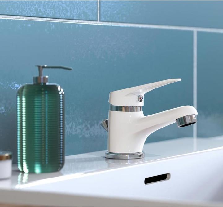 Produktbild Eisl Wasserhahn Bad SPEED Waschtischarmatur Weiss Chrom Einhebelmischer Mischbatterie NI075SCR-W