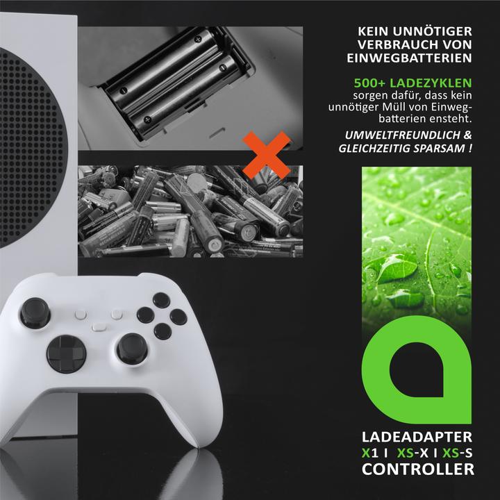 Produktbild Aplic Ladegerät für Xbox One Controller und Series Gamepad, Akku Ladestation, 2 x Akkus 600 mAh (Xbox Series S, Xbox One S)