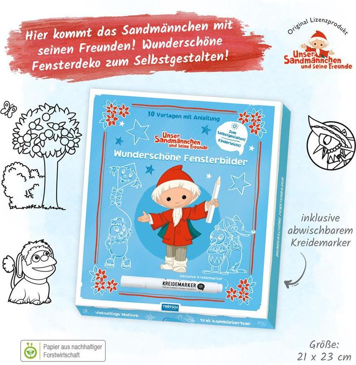 Produktbild Fensterbilder Kleiner Sandmännchen mehrfarbig
