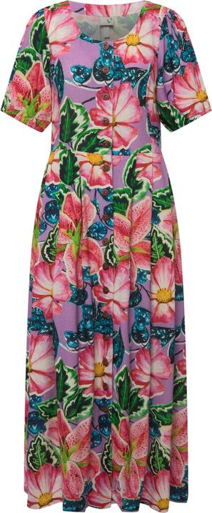 Image du produit Ulla Popken Robe champêtre en lin mélangé. Décolleté rond et manches courtes. (46)