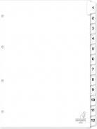 Kangaro TAB SHEET PK412C A4 4-R CARTON NUMBERS 1-12 white /Stationary
