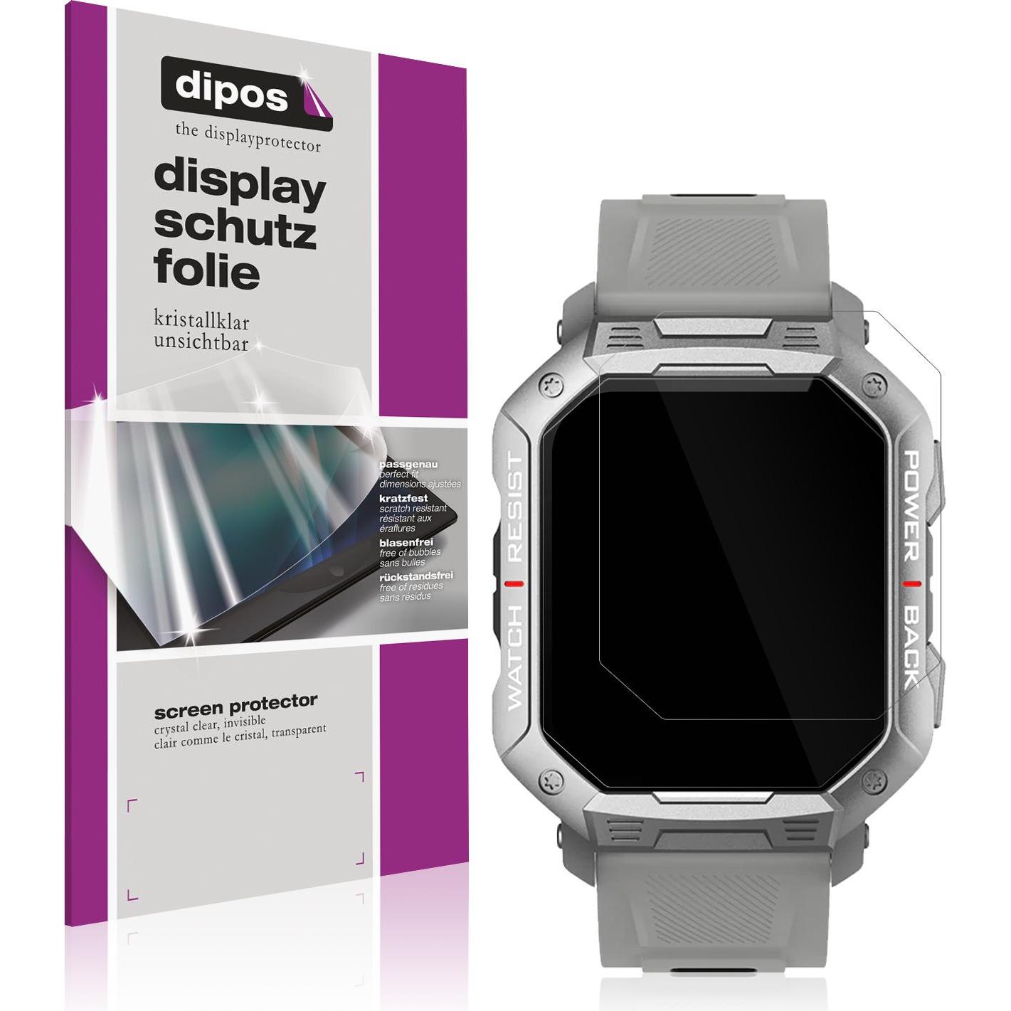 Dipos Schutzfolie Klar für Kumi U3 Pro, Smartwatch Schutzfolie, Transparent
