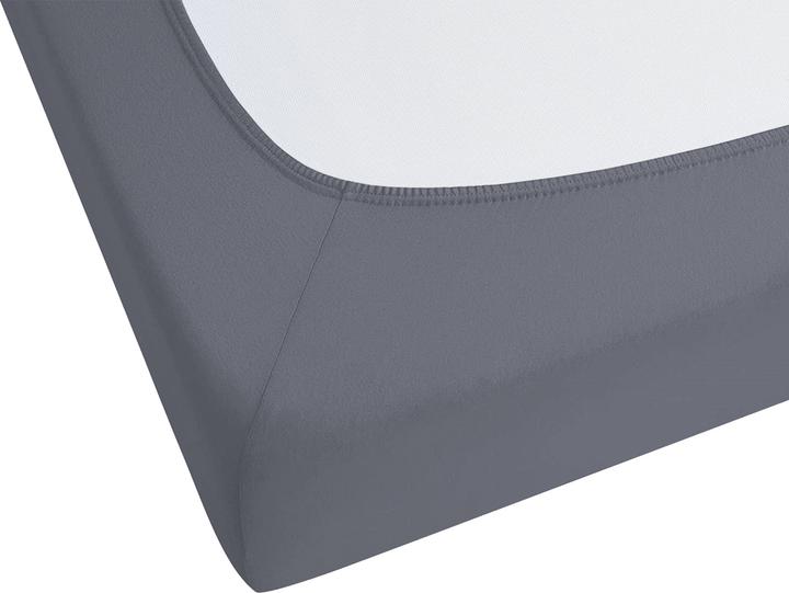 Produktbild Beliani Spannbettlaken Baumwolle dunkelgrau 160 x 200 cm JANBU (160 x 200 cm)