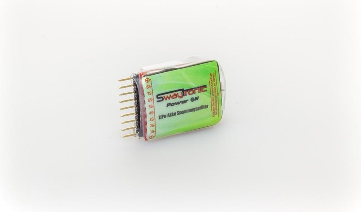 Actual product image Swaytronic LiPo voltage detector 1S 8S digital and programmable