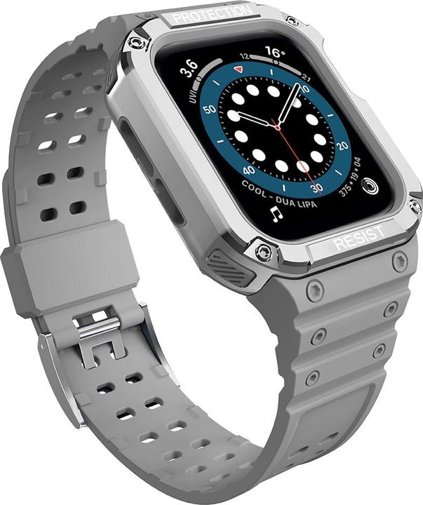 Image du produit Hurtel Protect Strap Band with Case for Apple Watch 7 / SE (41/40 / 38mm) Case Armored Watch Cover Gra (Matières plastiques, TPU)