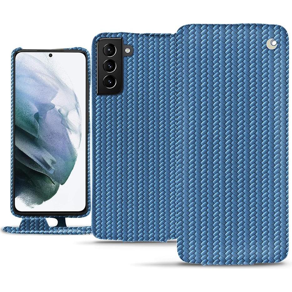 Noreve Lederschutzhülle vertikal (Samsung Galaxy S21+), Smartphone Hülle, Blau