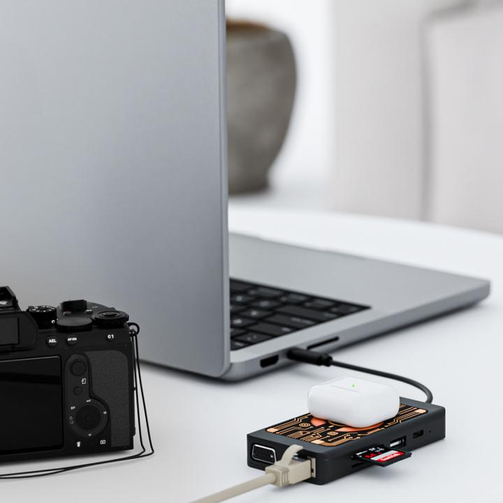 Immagine prodotto Qualo Transparent inductive charger with HUB function grey QTPB5-HUB-18