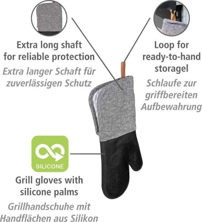 Produktbild Wenko Topfhandschuhe Ada Silikon 2er (Baumwolle, Polyester, Leinen, Viskose)