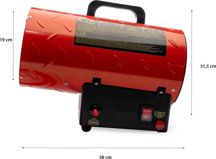 Actual product image Grafner 10kW gas heater fan gas heater for gas bottle gas pressure regulator construction heater 700mbar (10000 W)