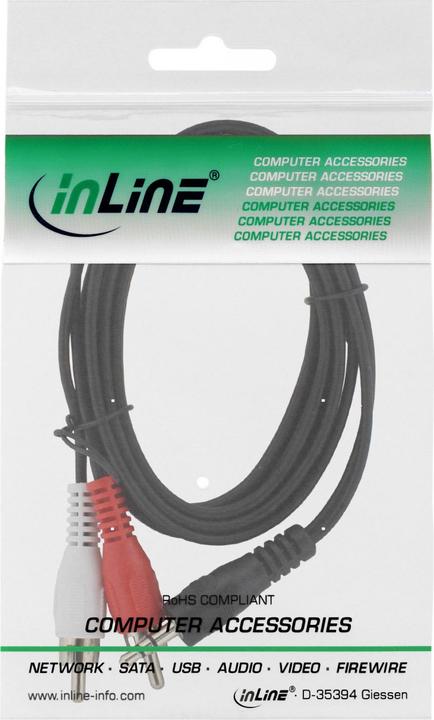 Produktbild InLine Cinch/Klinke Kabel (3 m, Cinch, 3.5mm Klinke (AUX))