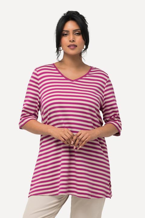 Actual product image Ulla Popken Striped Short Sleeve Pima CottoN Tee (42, 44)