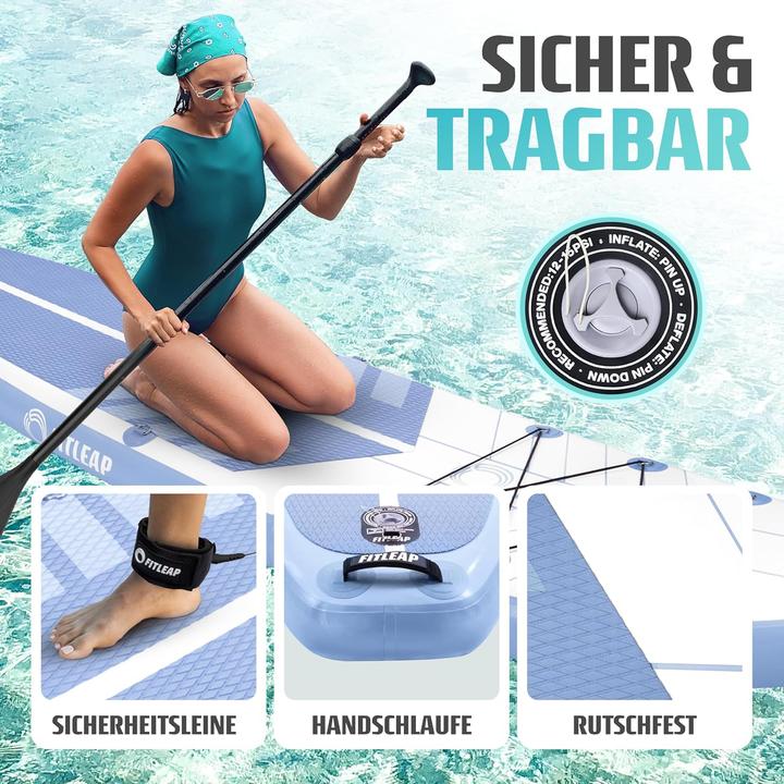 Actual product image Fitleap Premium Stand Up Paddle Board aufblasbar - SUP Board Set mit Hochdruckpumpe, verstellbar… (10'5")