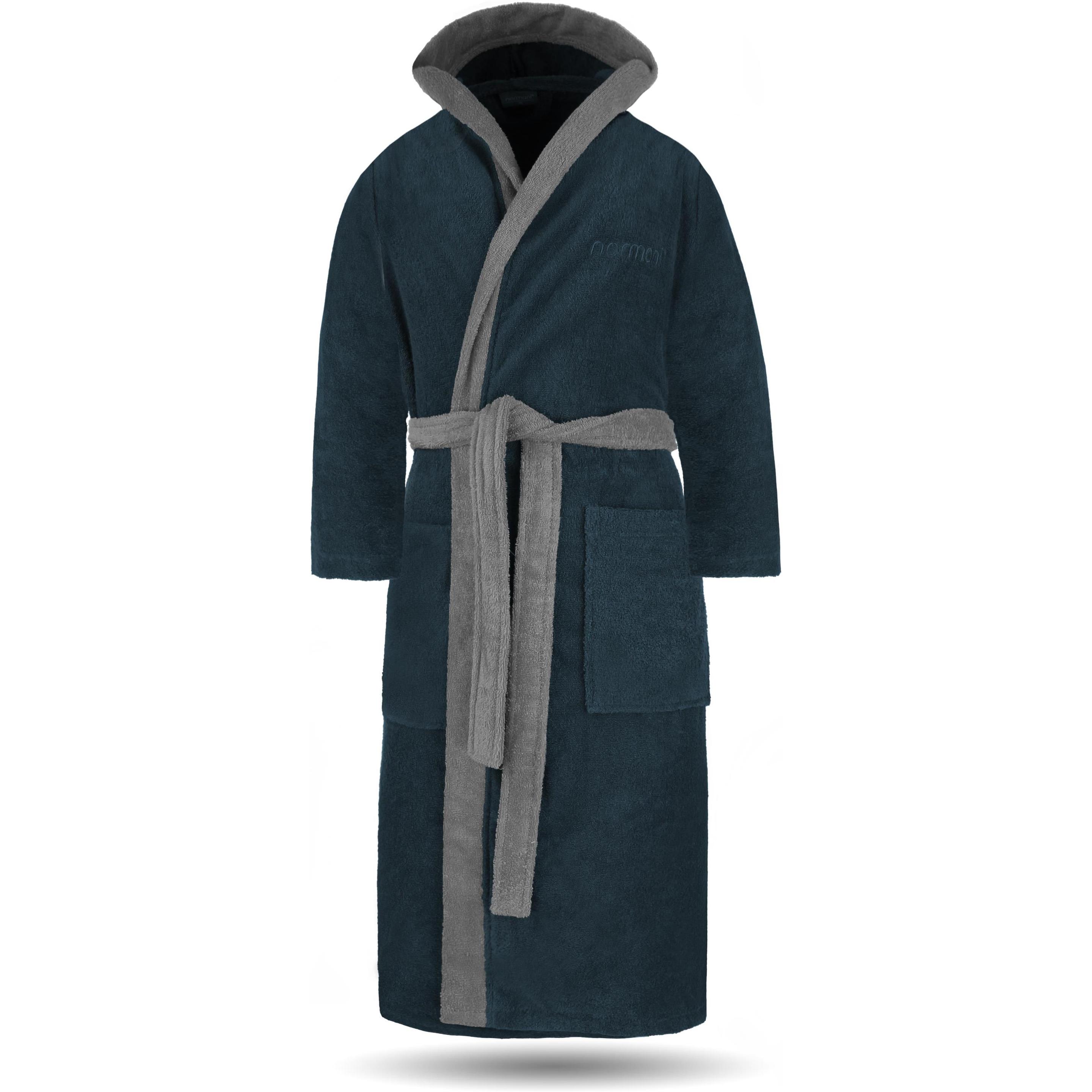 Normani, Bademantel, Damen Baumwoll-Bademantel mit Frottee, zweifarbig - OEKO-TEX 100 - 8783 (3XL)