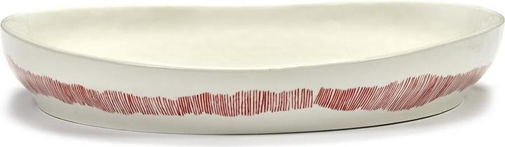 Produktbild Serax Serving Plate M White-Stripes Red Feast