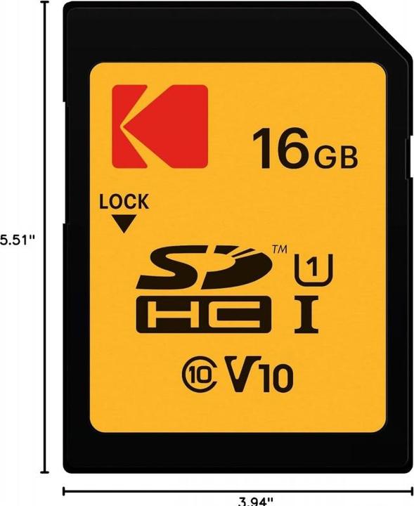 Actual product image Kodak SDHC 16GB Class10 U1 (16 GB, SDHC, U1, UHS-I)