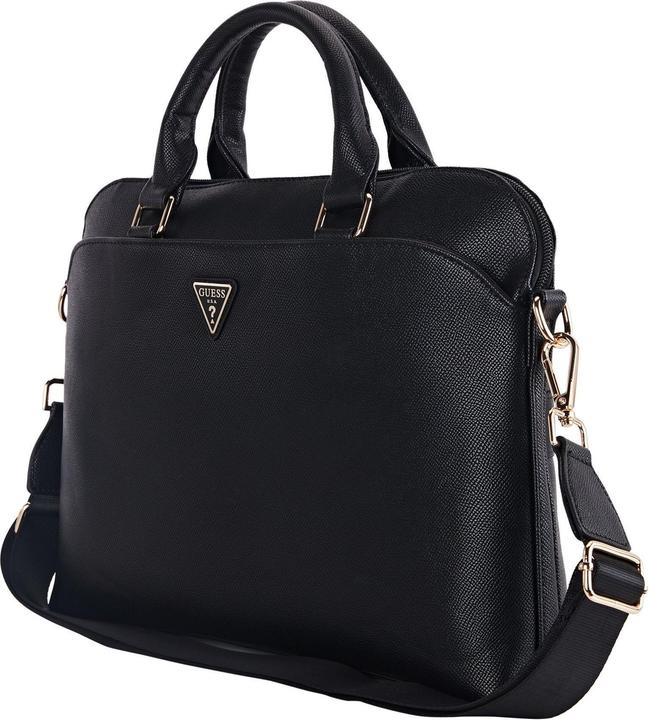 Produktbild Guess Bag Grained Zipper Pocket Triangle Logo 15" black (15")