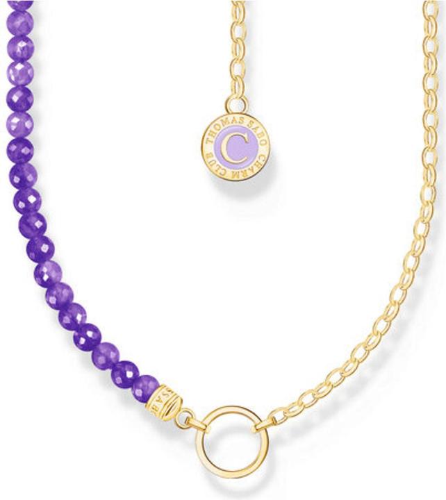 Immagine prodotto Thomas Sabo Collana Charm Member con link e imitazione di ametista placcata in oro (Smalto, Argento 925, 40 - 45 cm)