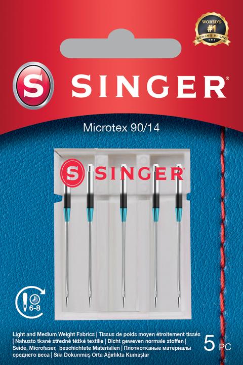 Singer Aiguille machine à coudre MICROTEX, 90/14, paquet de 5