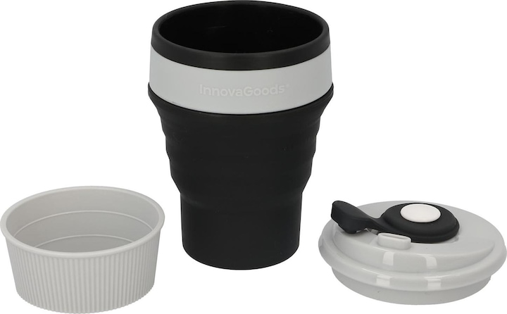 Produktbild InnovaGoods Faltbarer Becher mit Deckel - Silikon (0.35 l)