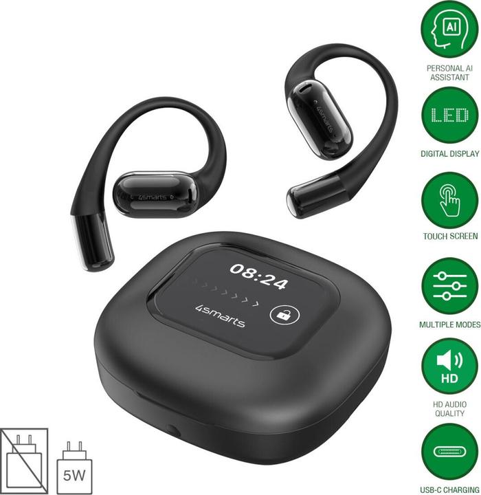 Produktbild 4smarts SkyBuds AI Screen (Keine Geräuschunterdrückung, 4 h, Kabellos)