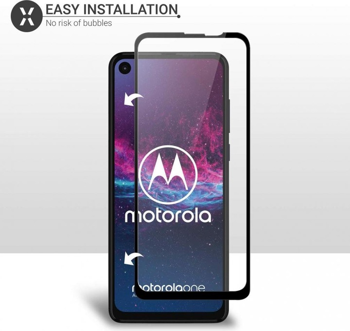 Actual product image Screenguard Motorola One Action Full Screen Protective Glass Film 2.5D 9H (1 Piece, Motorola One Action)